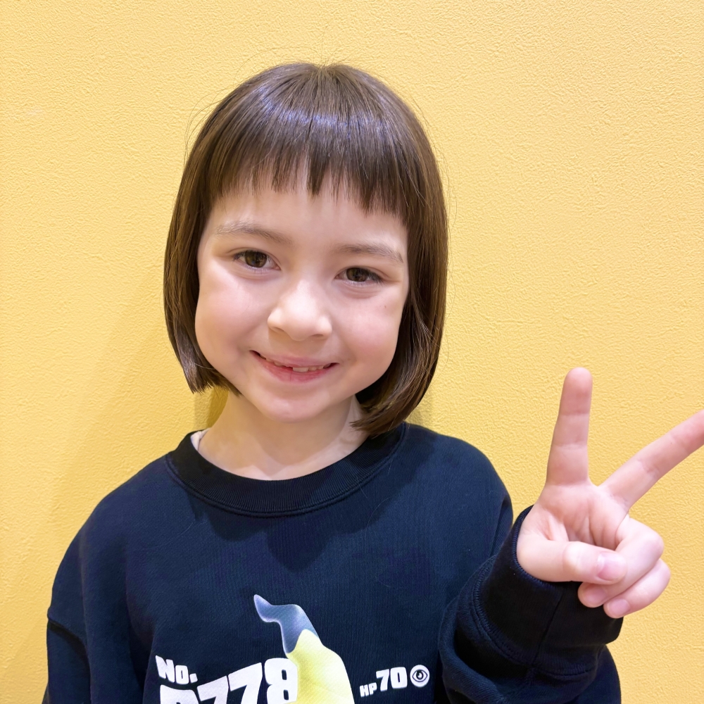 こどもの髪型　ふんわりつやボブ