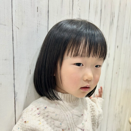 こどもの髪型　ワンカールボブ